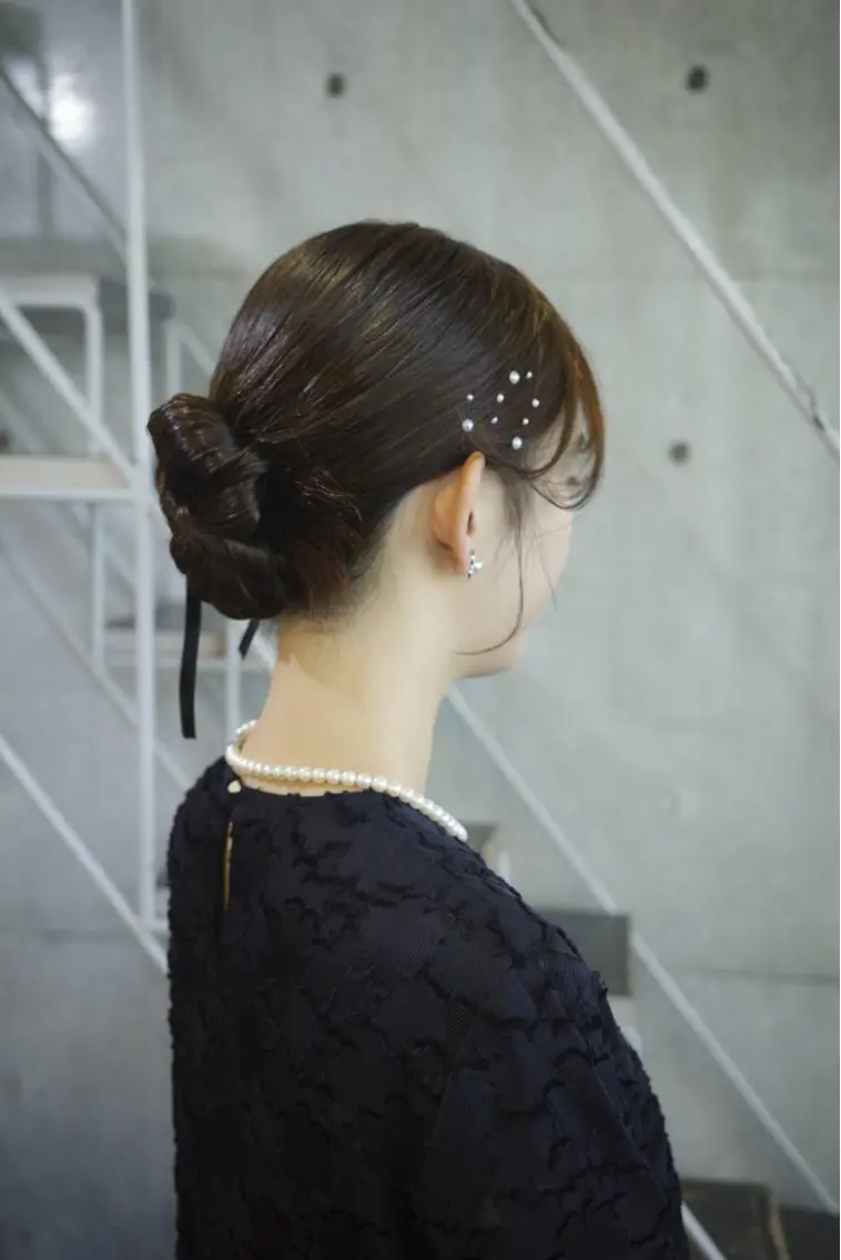 セミロング ヘアアレンジ ヘアセット モリモト サナのヘアスタイル