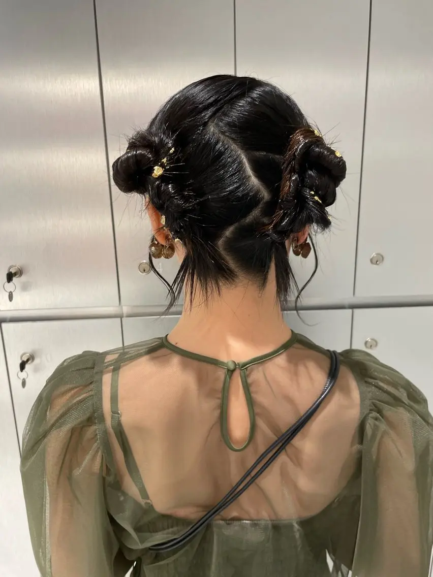 ヘアアレンジ 結婚式・ブライダル ボブ ヘアセット ヘアセット🎀耳つぼ 👂💎MONAMIのヘアスタイル