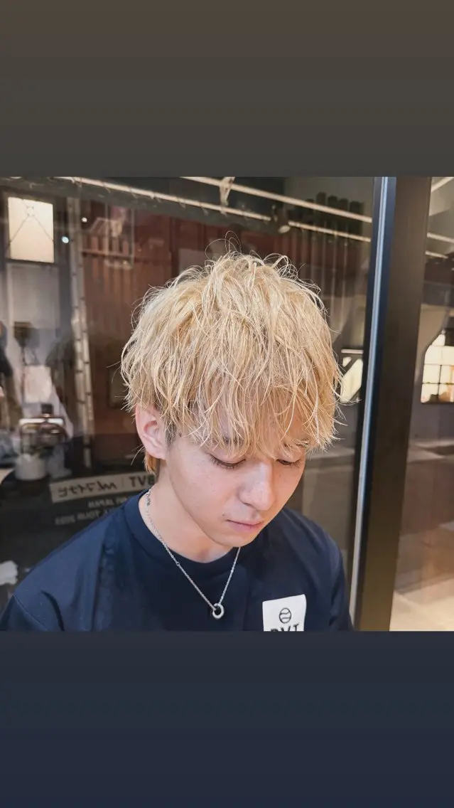 🖤 メンズ限定 🖤ブリーチカラー＋メンズカット✂️✨の写真