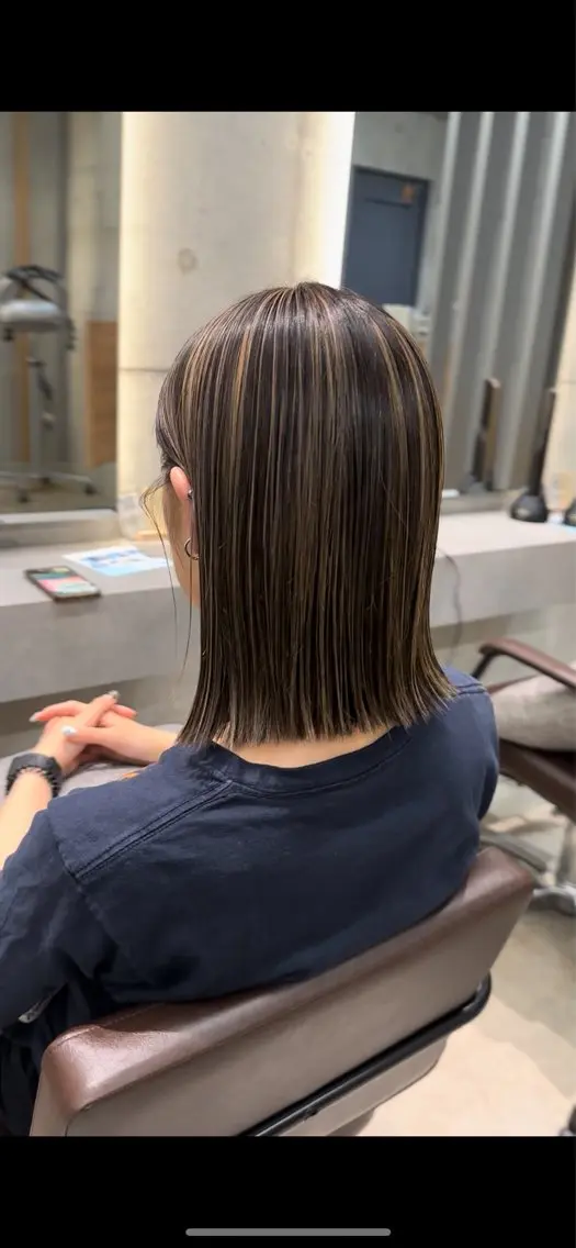 ミディアム カラー ハイライトカラー ハイライト Watanabe Maiのヘアスタイル