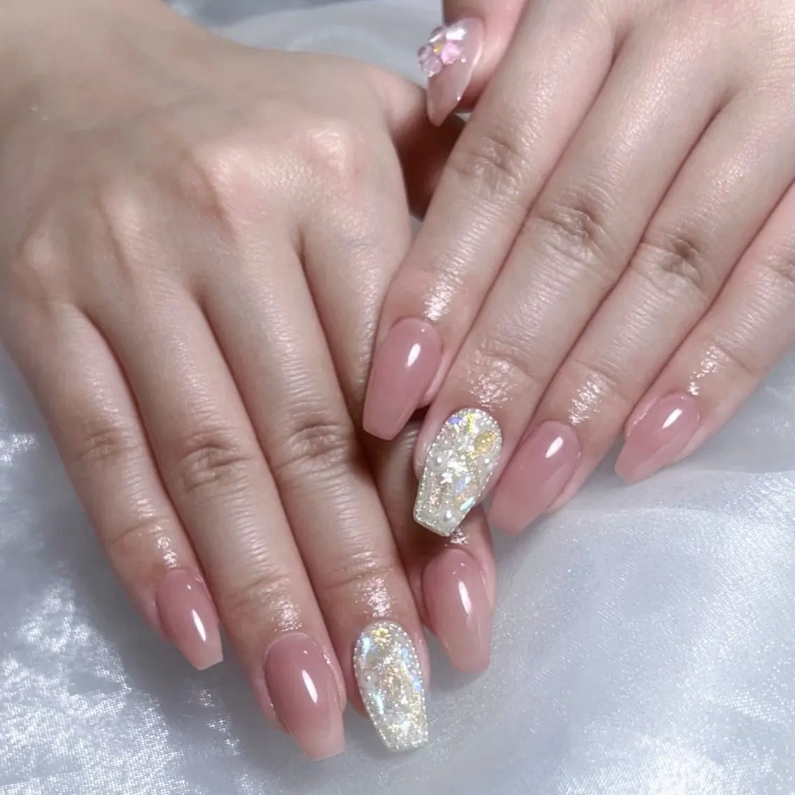 メンズ ネイル メンズ韓国風 アートネイル オーロラネイル ガーリー キラキラネイル ハンドネイル Nail salon 木にいるのネイルデザイン