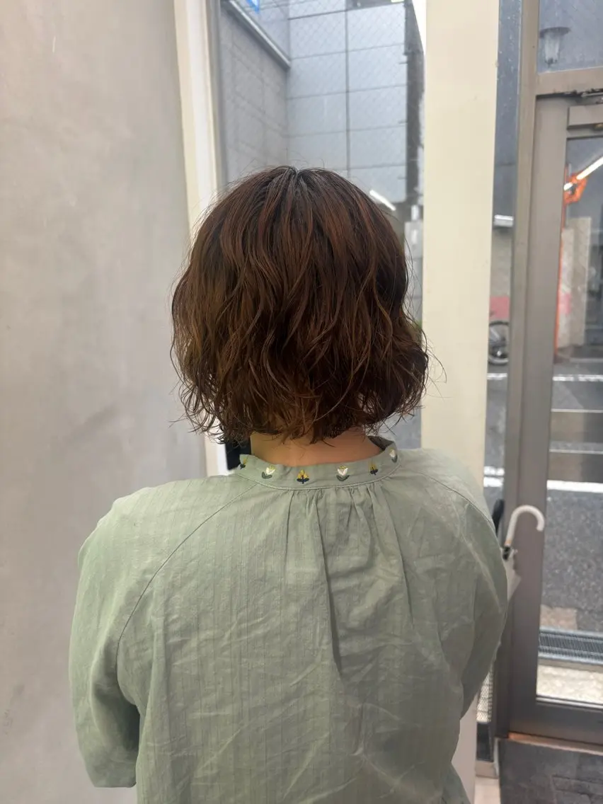 パーマ ボブ カット パーマ 中田 渚のヘアスタイル