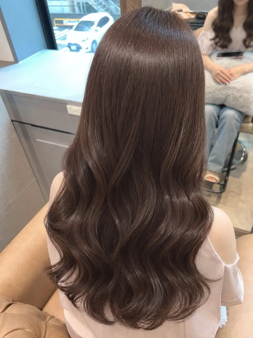 ロング ヘアカラー あさひ/ハイトーン ／縮毛矯正のヘアスタイル