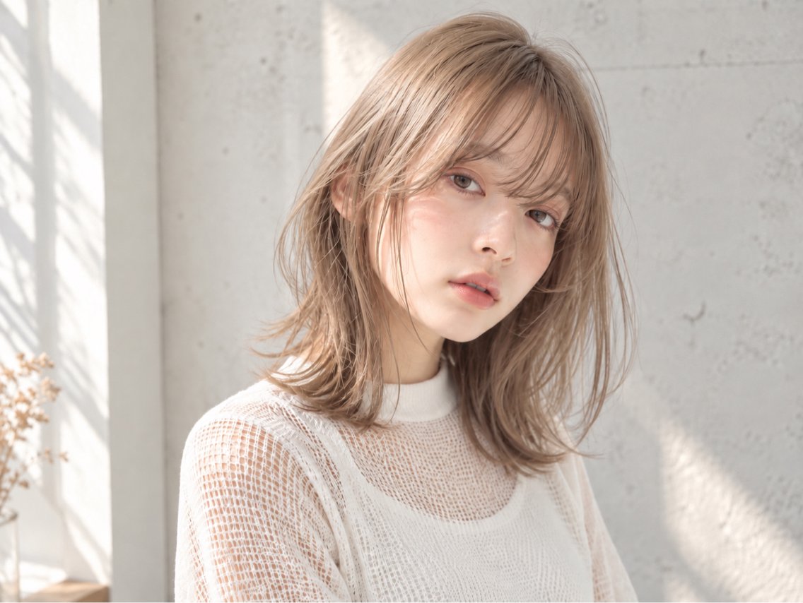 セミロング ヘアカラー Trip 香椎🌟 ブリーチ/髪質改善のヘアスタイル