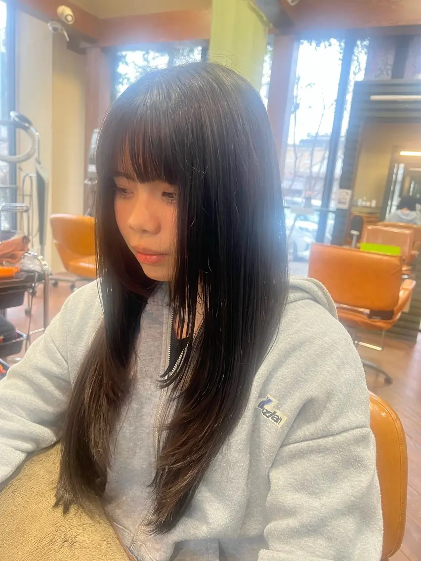 ロング レイヤーカット カット 奥田 勝亮のヘアスタイル