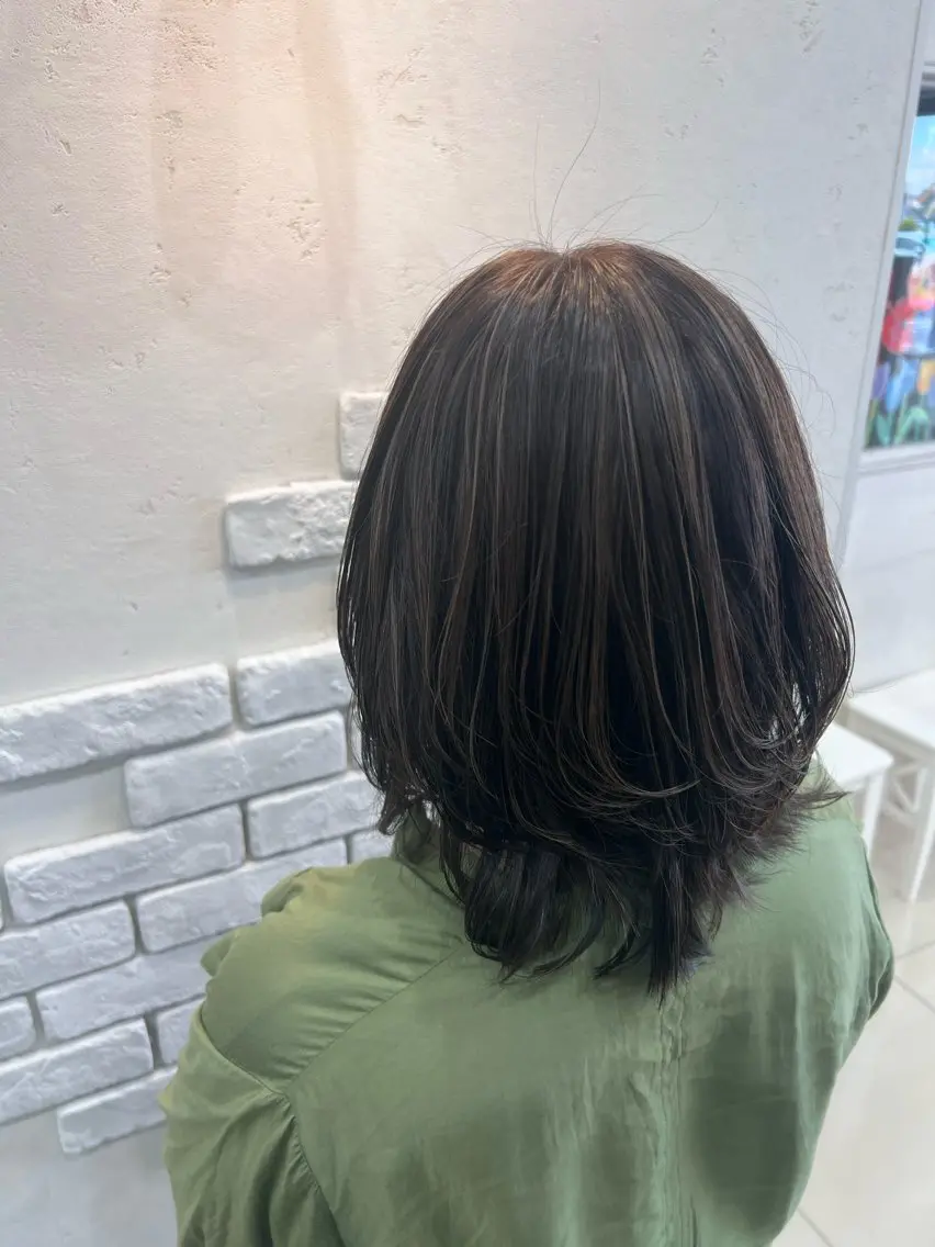 ミディアム カラー ヘアカラー 太白区/白髪ぼかし ハイライト/千葉達人のヘアスタイル