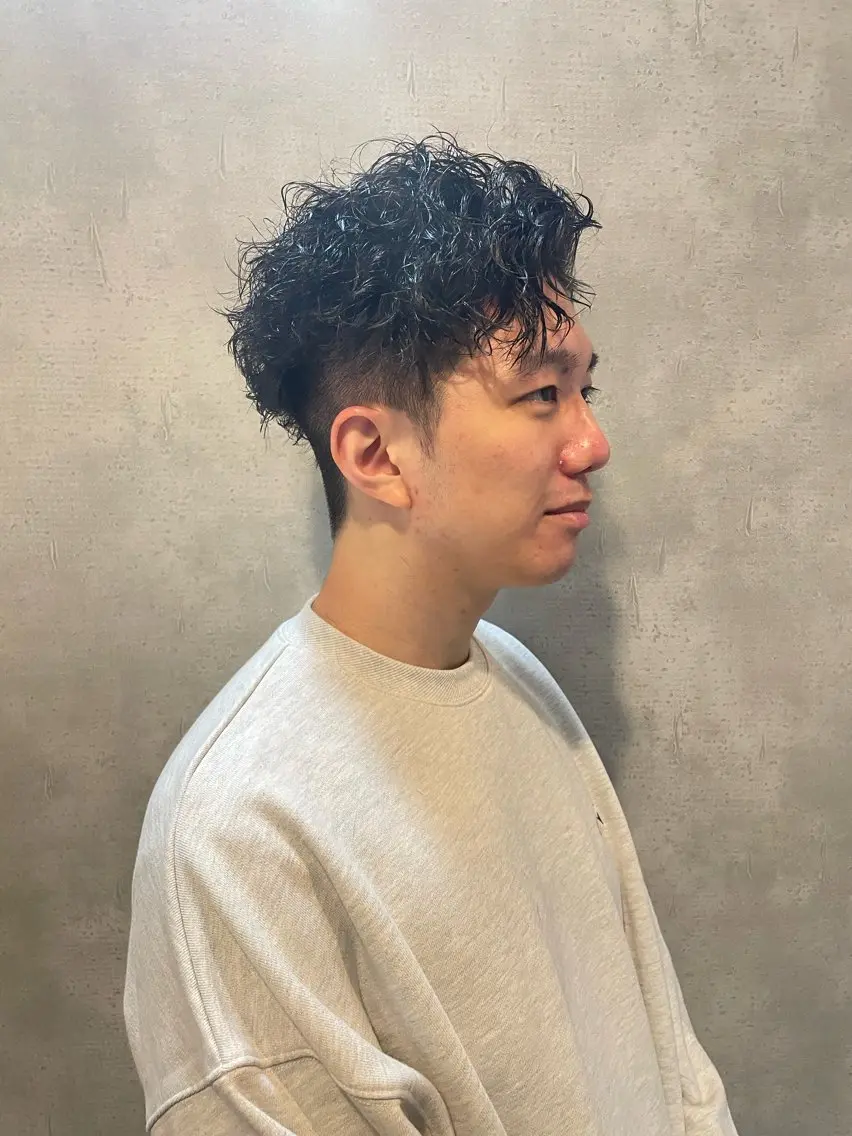パーマ メンズ カット パーマ ヘアセット 心斎橋/メンズ /ルレイル/地形真希のヘアスタイル