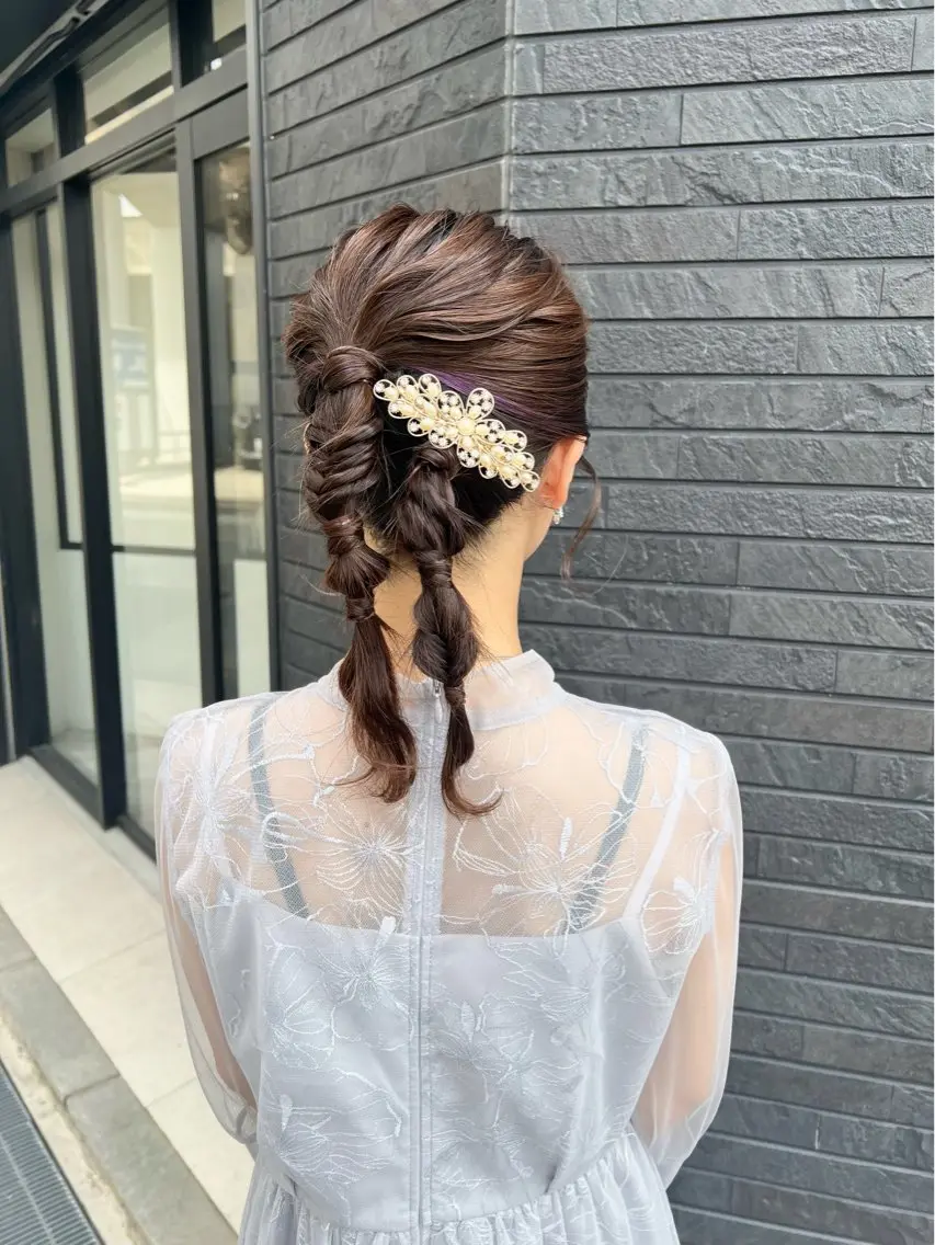 ミディアム ヘアアレンジ ヘアセット 黒阪 なみのヘアスタイル