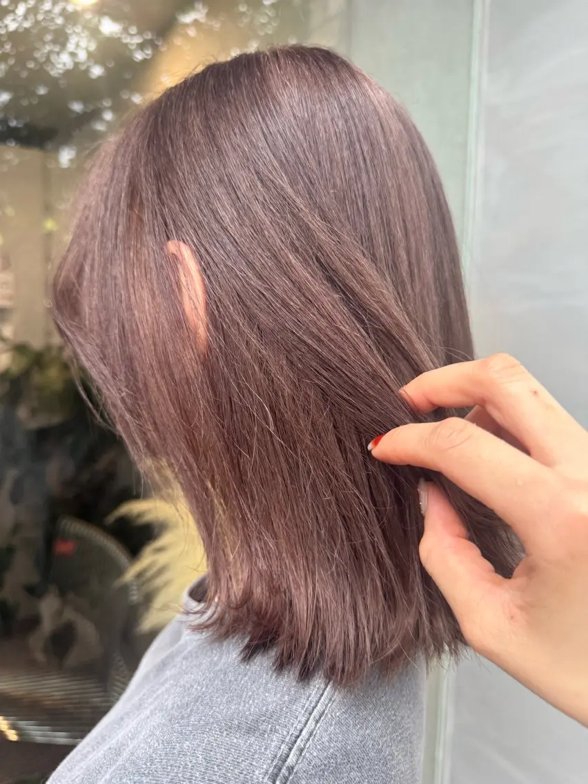 ミディアム ヘアカラー qpulaあいみ 透明感カラーのヘアスタイル