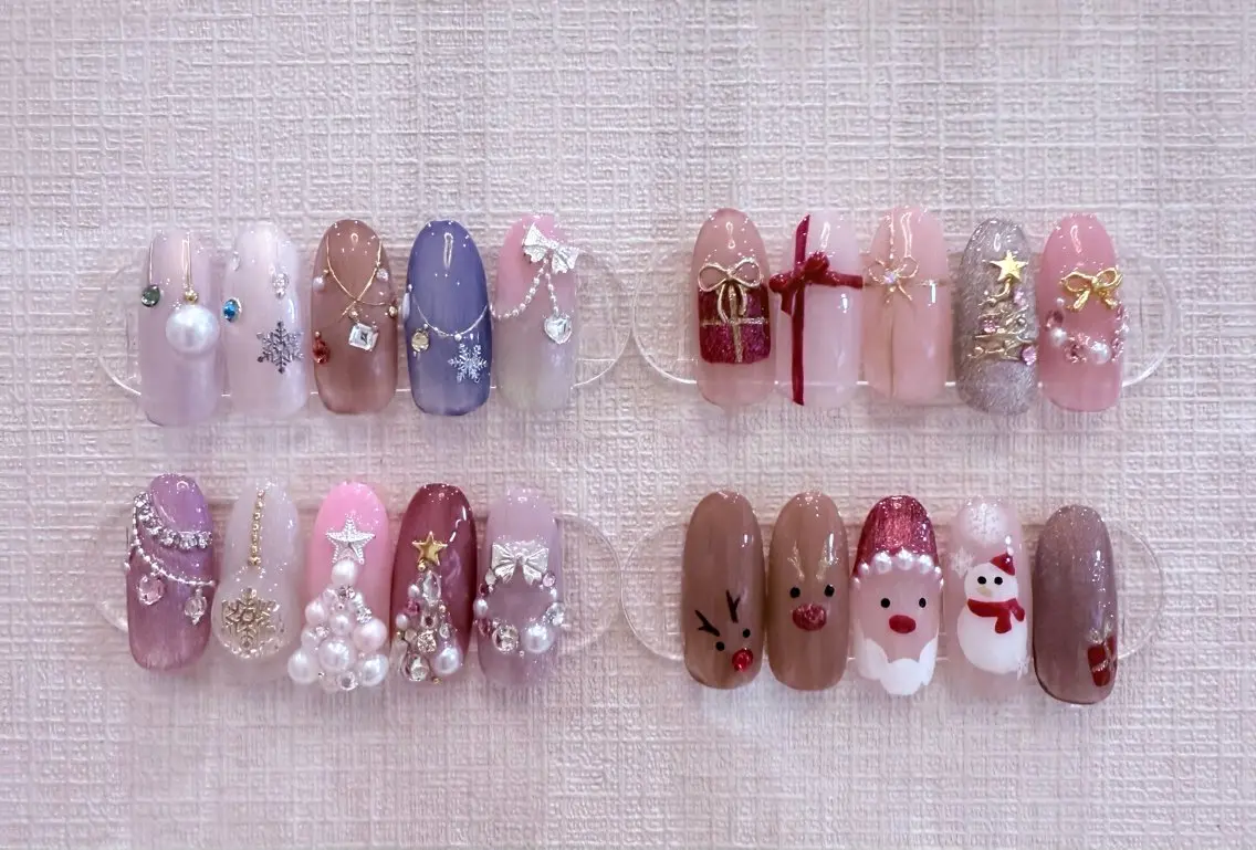 ネイル 冬ネイル クリスマス ハンドネイル Nail salon アトリエジョワ　金山のネイルデザイン