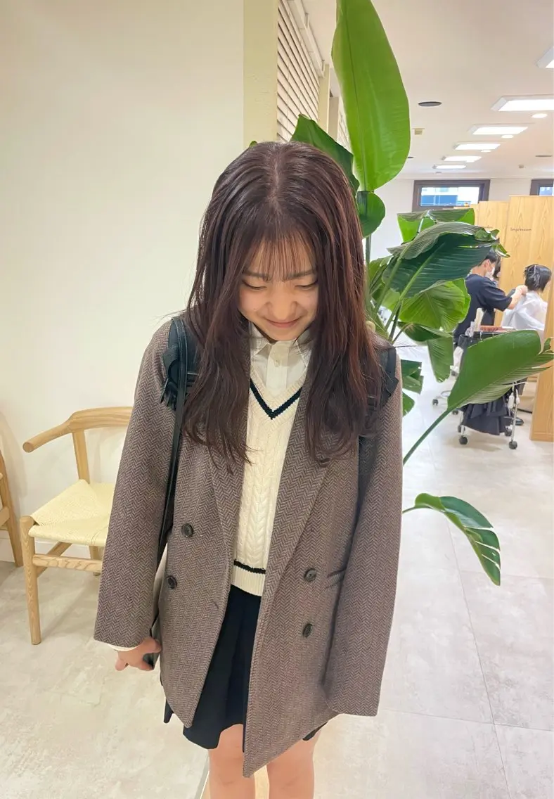 ミディアム カット ヘアカラー トリートメント minatsu 東京の技術を京都でのヘアスタイル