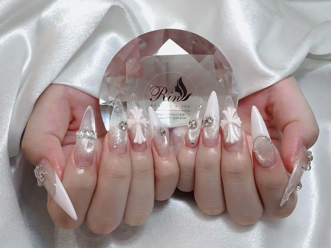 ネイル クリアネイル ドット フットネイル ジェルネイル グリーン ハンドネイル Rin Nail 新大久保店のネイルデザイン