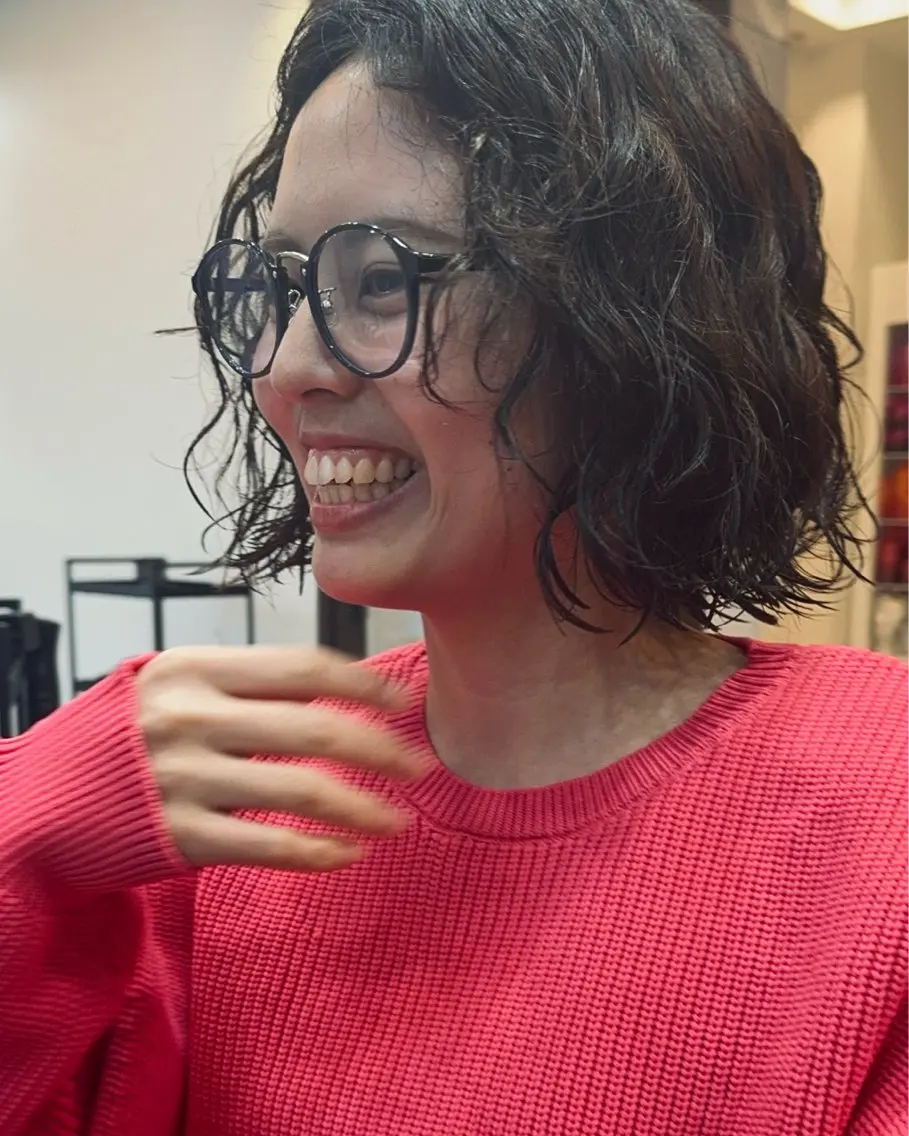 ミディアム パーマ ミディアムパーマ ボブ カット パーマ ボブ/髪質改善/ soiナカジママドリのヘアスタイル