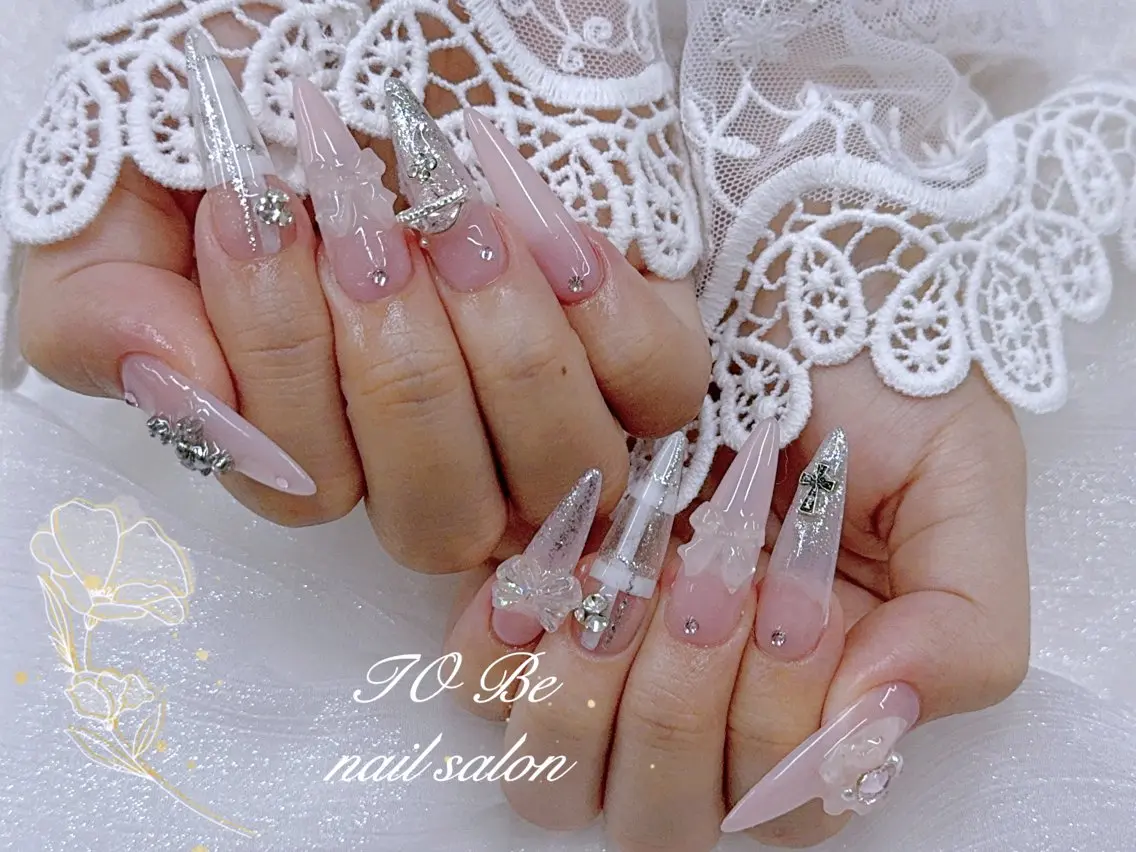 ロング ハンドネイル Nail Salon To Be珈月のネイルデザイン
