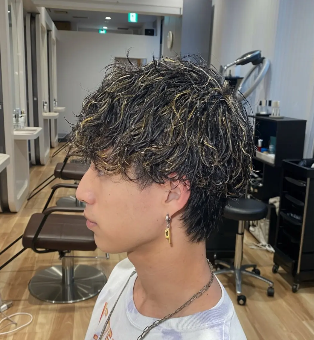ショート カラー パーマ カット パーマ 上品なダブルカラー✨ 藤江 広人のヘアスタイル