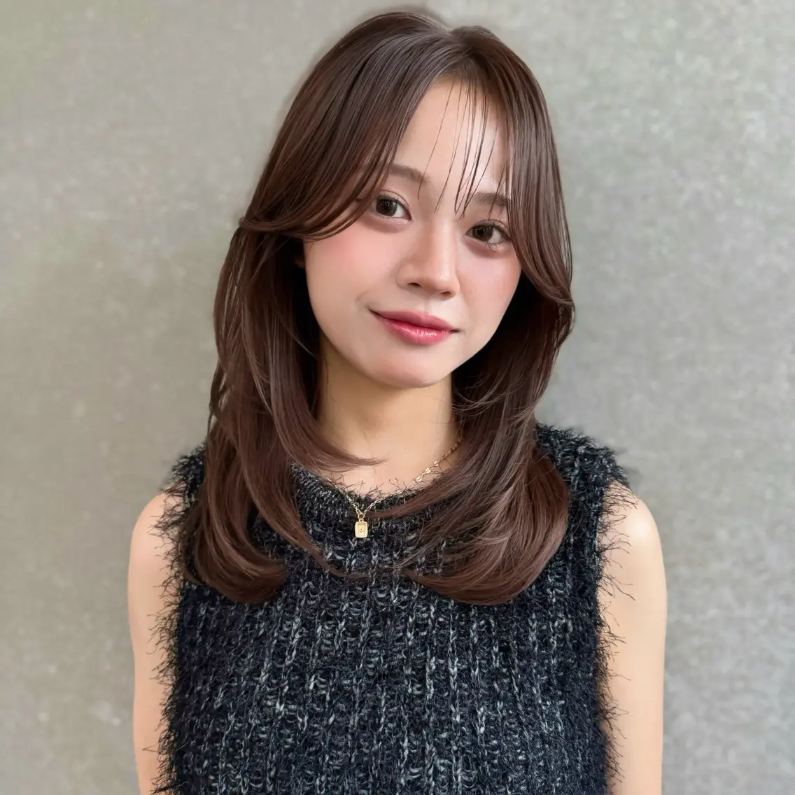 セミロング カラー ブラウンカラー 透明感カラー マロンブラウン レイヤーカット カット ヘアカラー トリートメント 韓国レイヤー🇰🇷 /縮毛矯正💎/月音のヘアスタイル