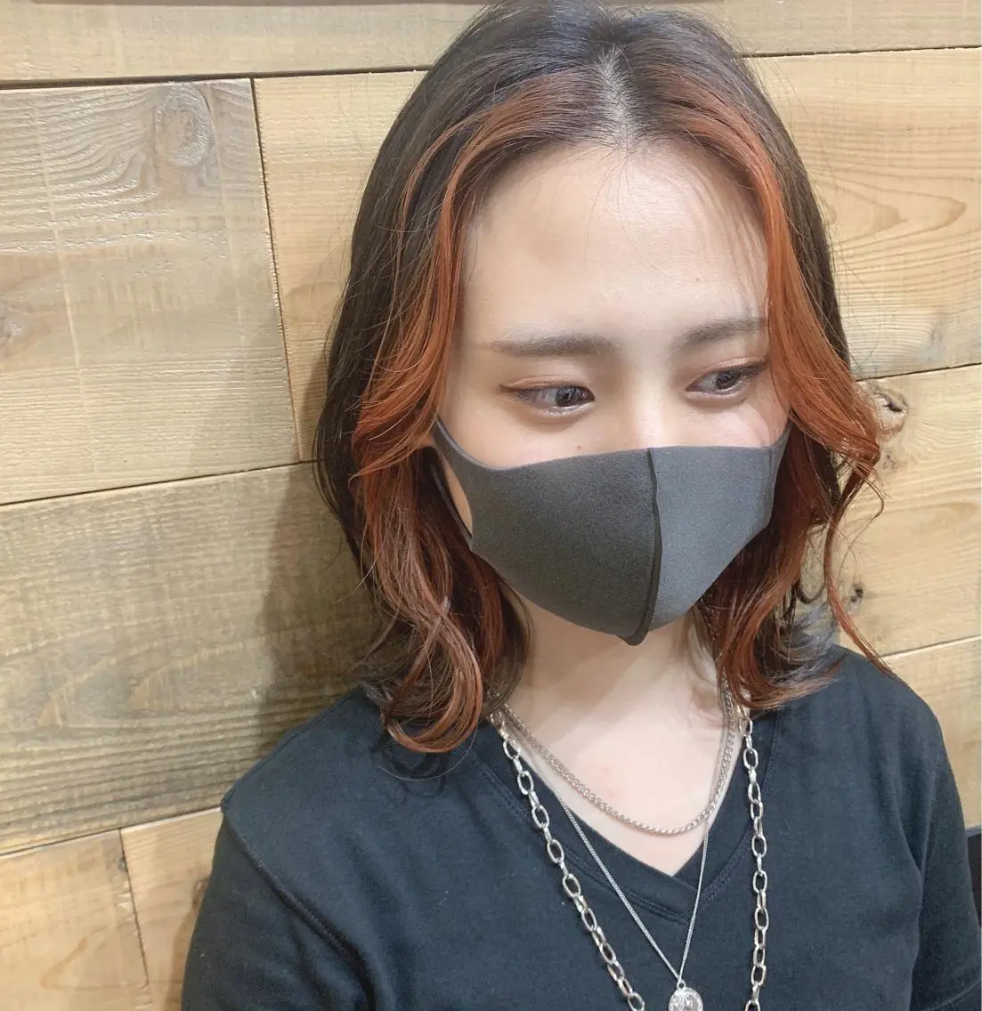 ミディアム カラー ミストバング  フェイスフレーミング カット ヘアカラー SHIAN 八王子👼鬼塚さやかのヘアスタイル
