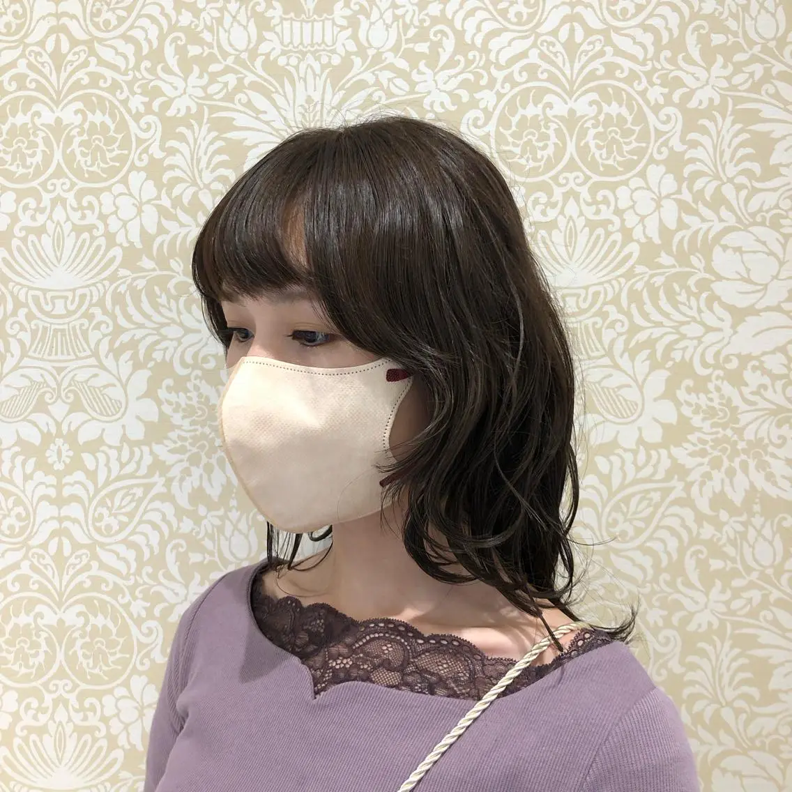 セミロング カラー ベージュカラー オレンジ カット ヘアカラー トリートメント 🐠寒色系×パーマ 櫻井　麿偉🐏のヘアスタイル