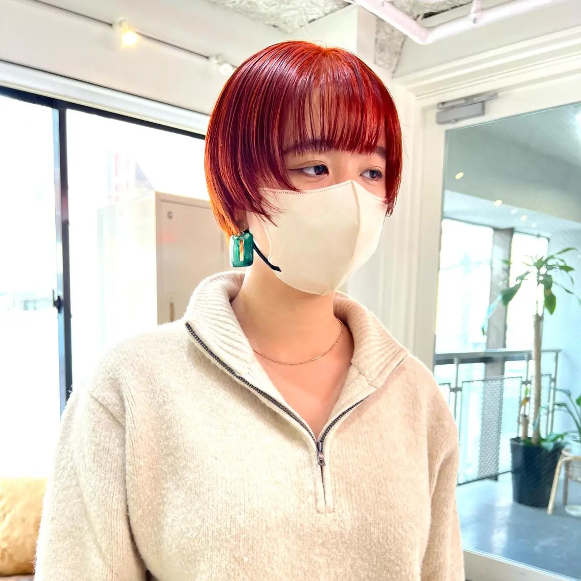 ショート カラー ヘアカラー トリートメント 朝が楽になるパーマ /ミリヤのヘアスタイル