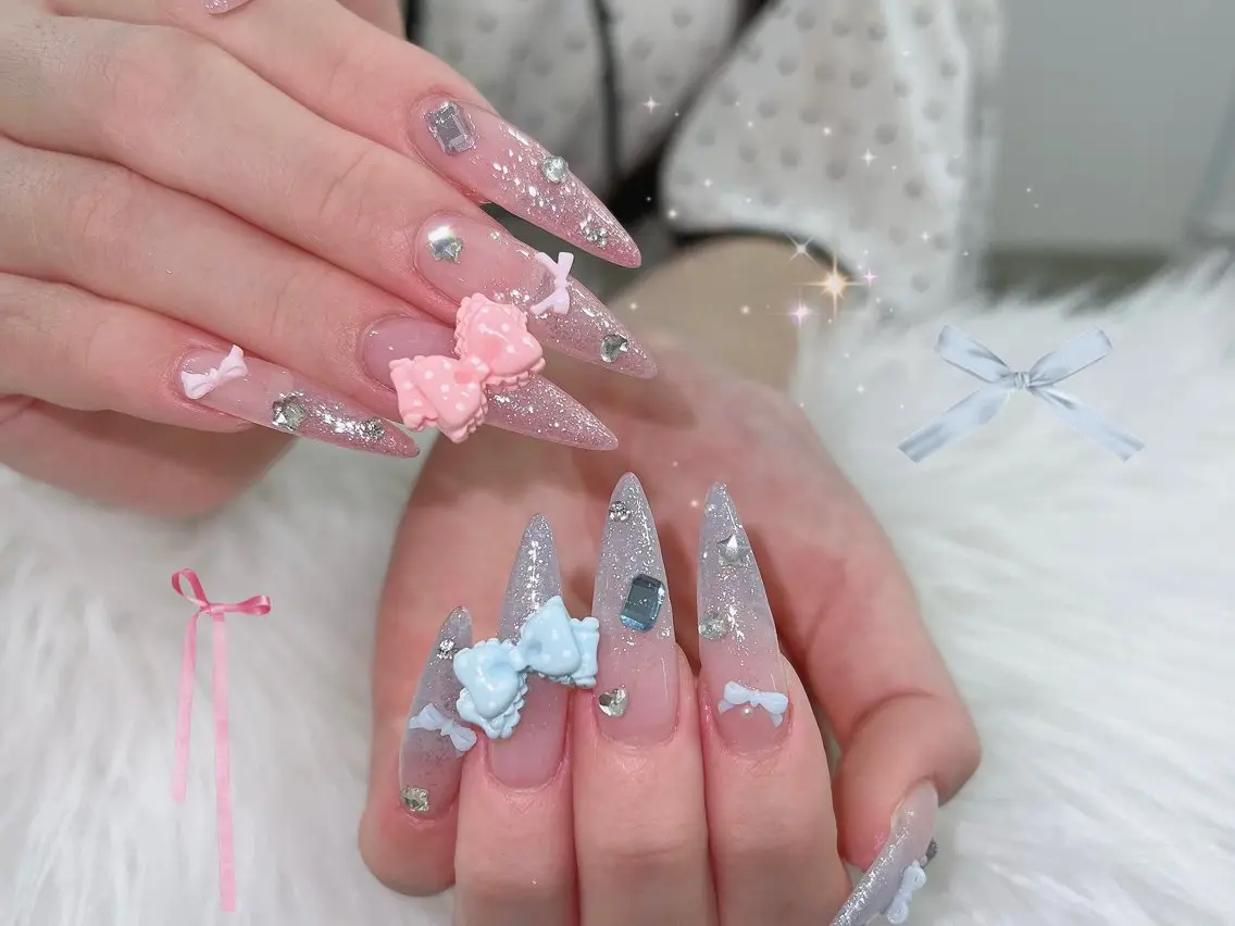 ネイル オーロラネイル ボルドー ブラウン 氷ネイル・うるうるネイル キラキラネイル ハンドネイル Sora  Nail 長さ出し専門店のネイルデザイン