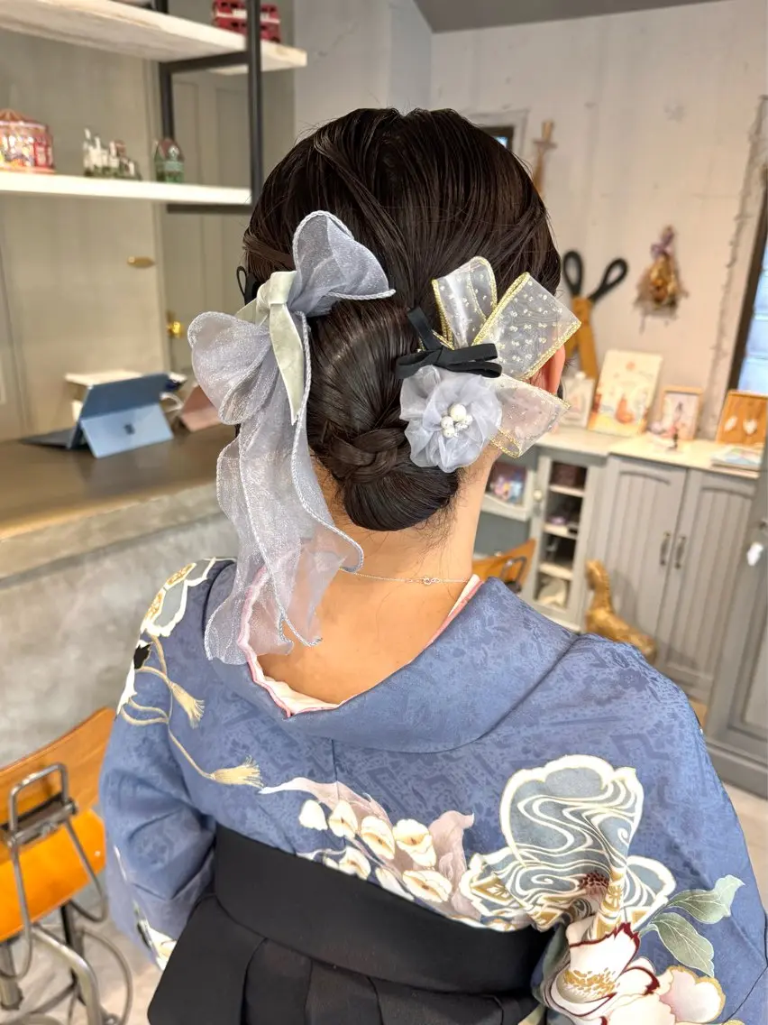 ヘアアレンジ 着付け 🫧札幌ブリーチなし 透明感カラーゆん🫧のヘアスタイル