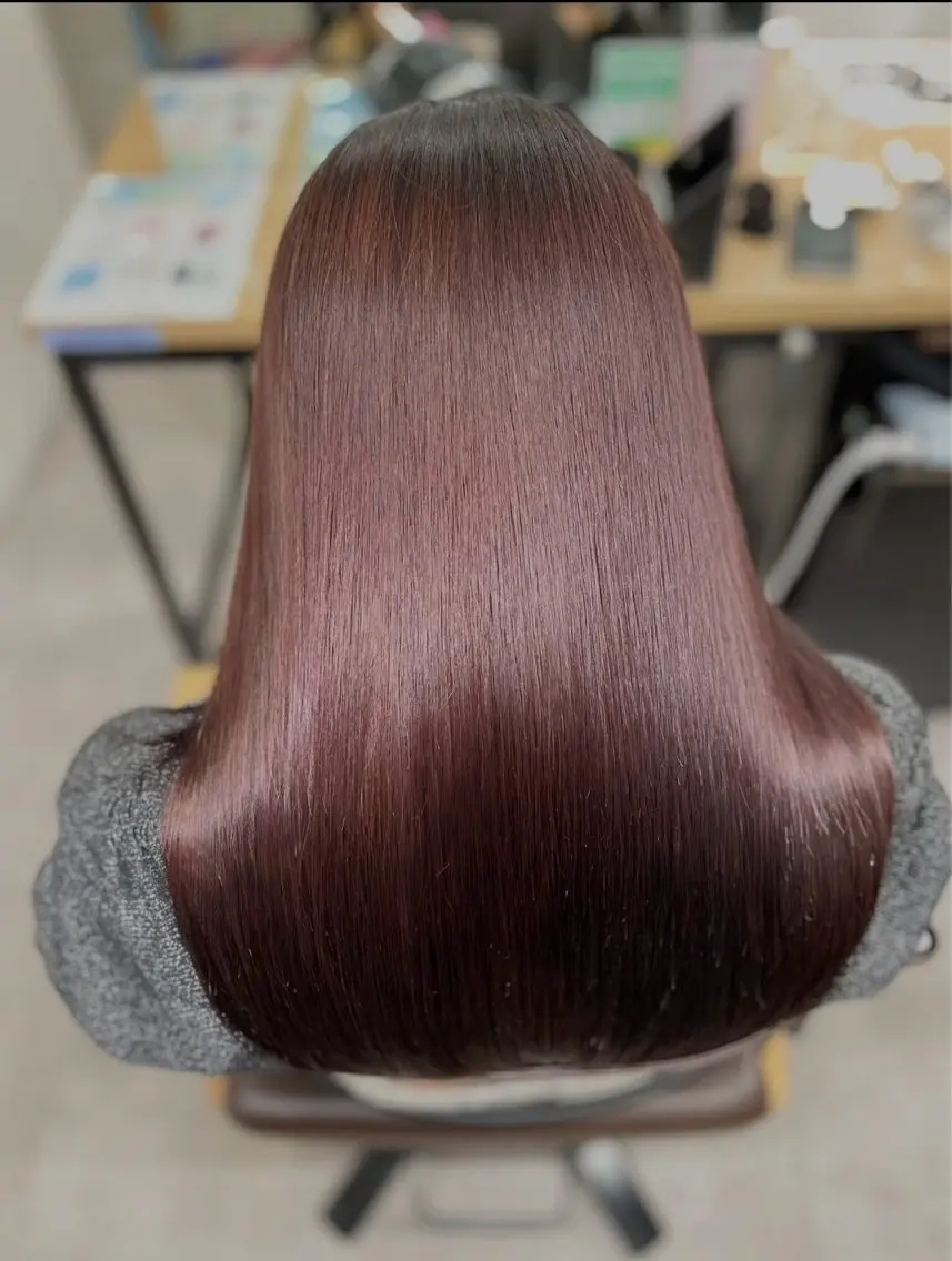 セミロング カラー ブリーチ ブラウンカラー ダブルカラー ブリーチなしカラー カット ヘアカラー トリートメント 京谷 日向のヘアスタイル