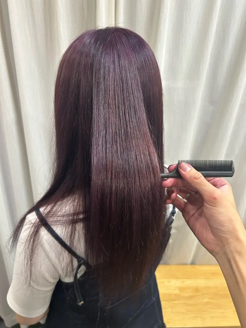セミロング カラー ラベンダーカラー ラベンダーピンク ピンクカラー メンズパーマ 髪質改善☆有馬のヘアスタイル