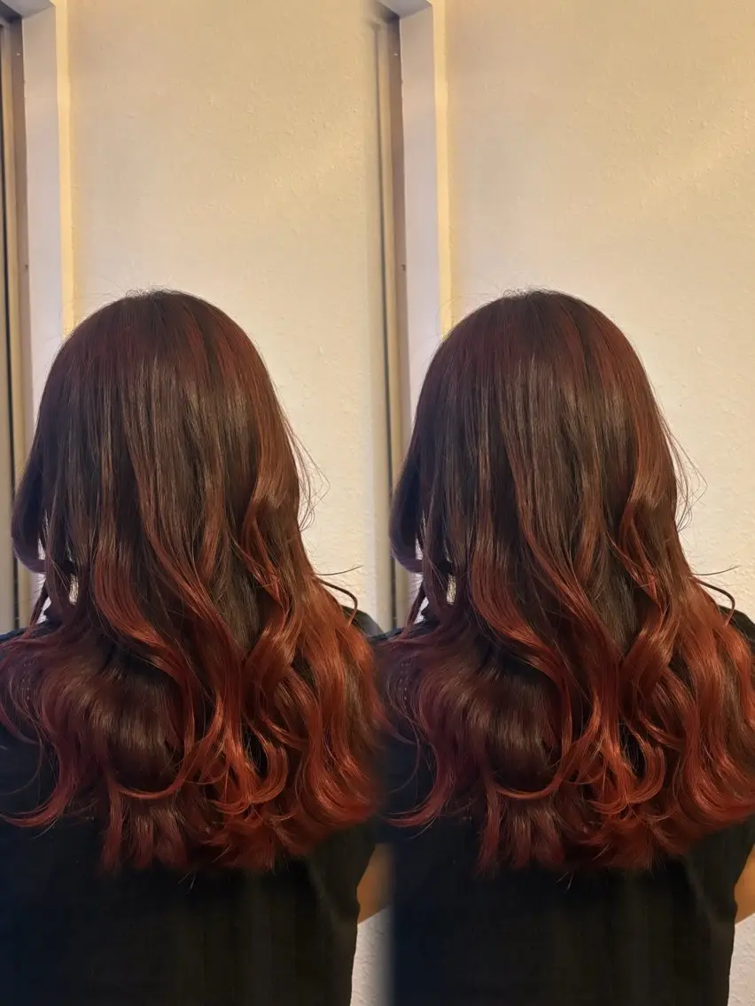 セミロング ヘアカラー 杉本 奈々美のヘアスタイル