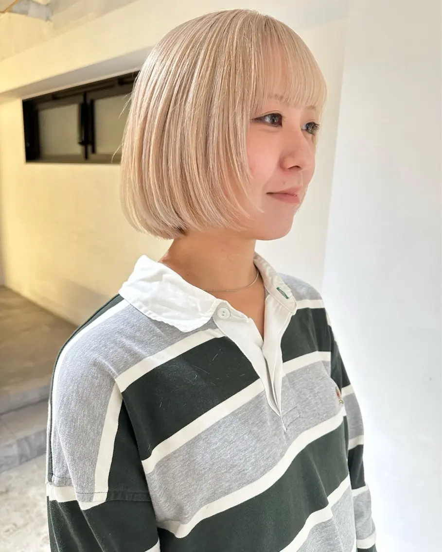 ミディアム カラー ヘアカラー トリートメント ヘアセット ✨艶ブリーチカラー ✨四ノ宮裕己のヘアスタイル