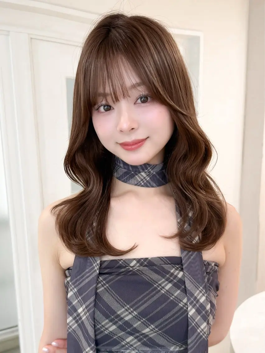ミディアム カラー ベージュカラー ダブルカラー グレージュ ミント オリーブグレージュ カット ヘアカラー トリートメント ミディアム/顔周り/ ベージュ🌼mayuのヘアスタイル