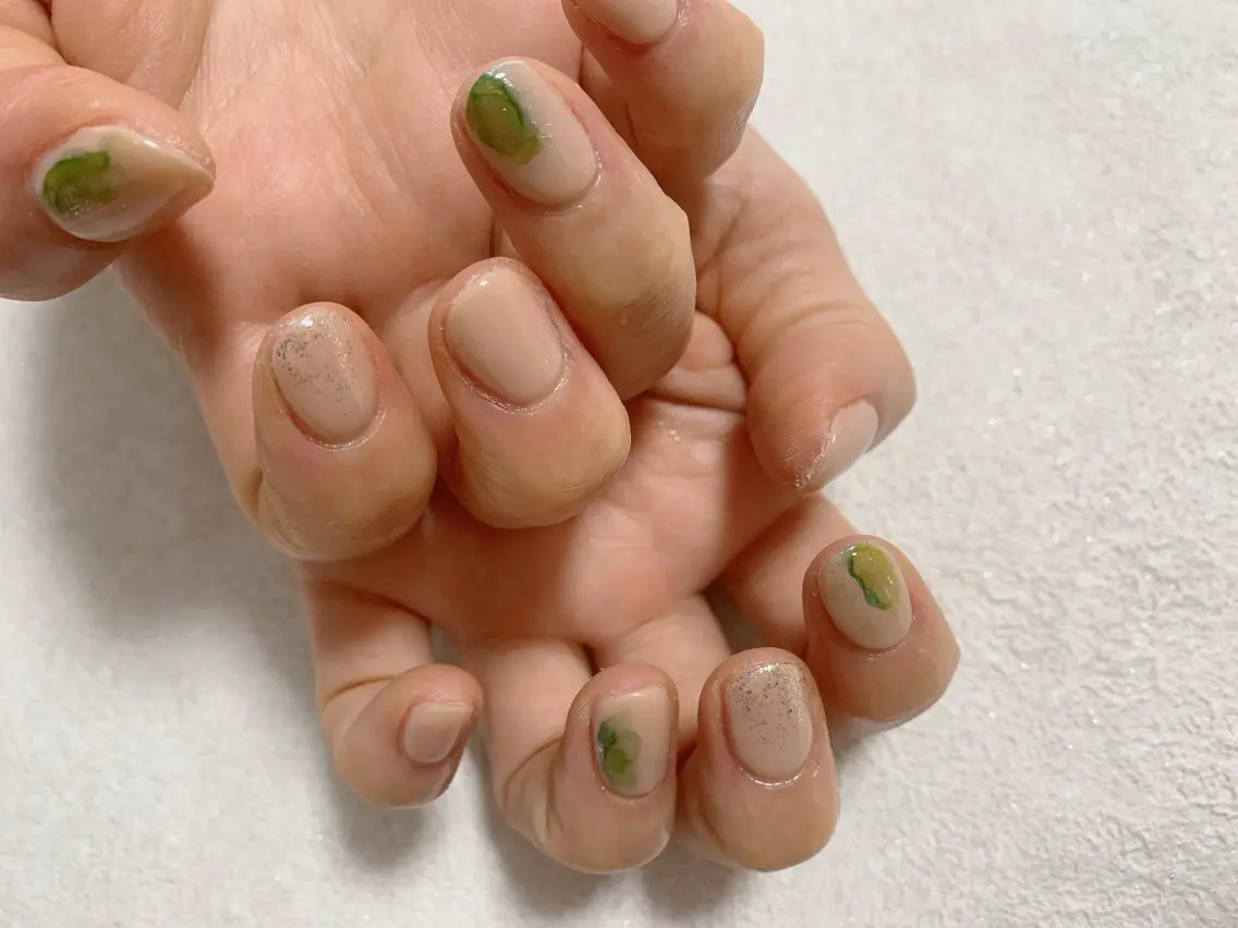 ネイル ジェルネイル 韓国ネイル メンズネイル ワンカラーネイル パラジェル kiki nail たまプラーザのネイルデザイン