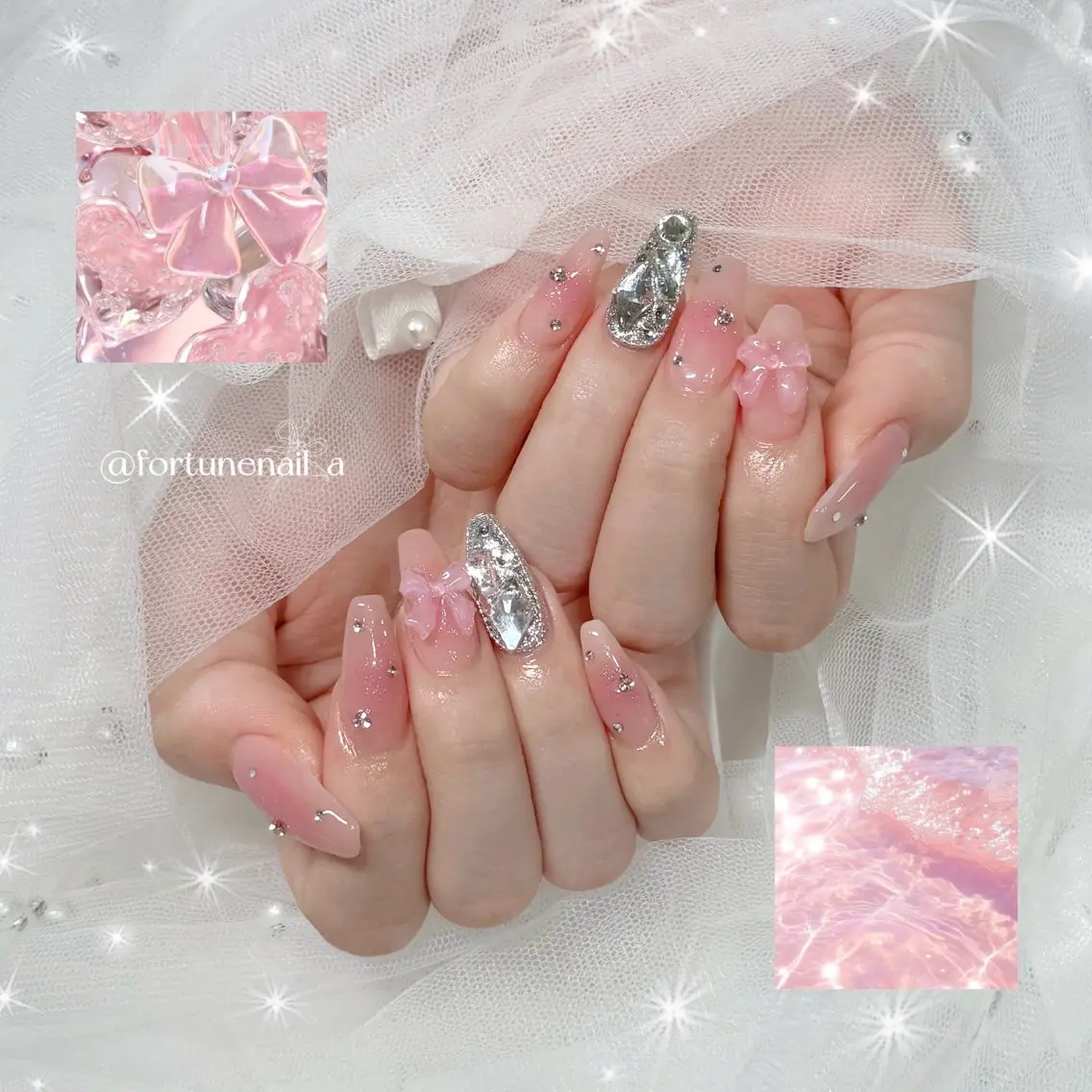 ネイル チークネイル ハンドネイル .*🎀 aoi🎀のネイルデザイン