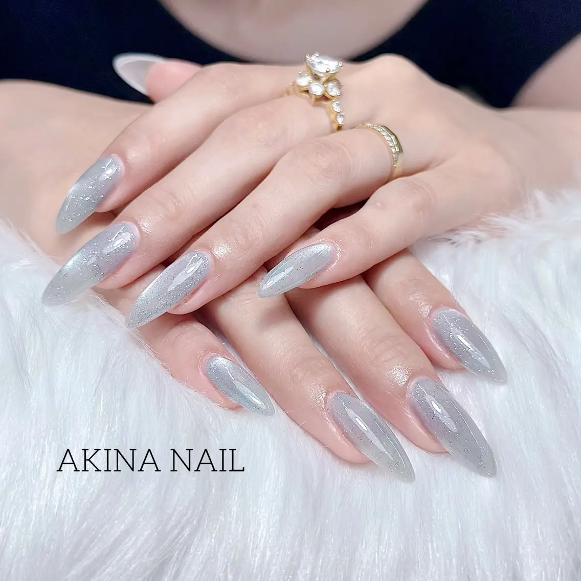 セミロング 韓国風ヘア ハンドネイル Akina Nail 亀戸のネイルデザイン