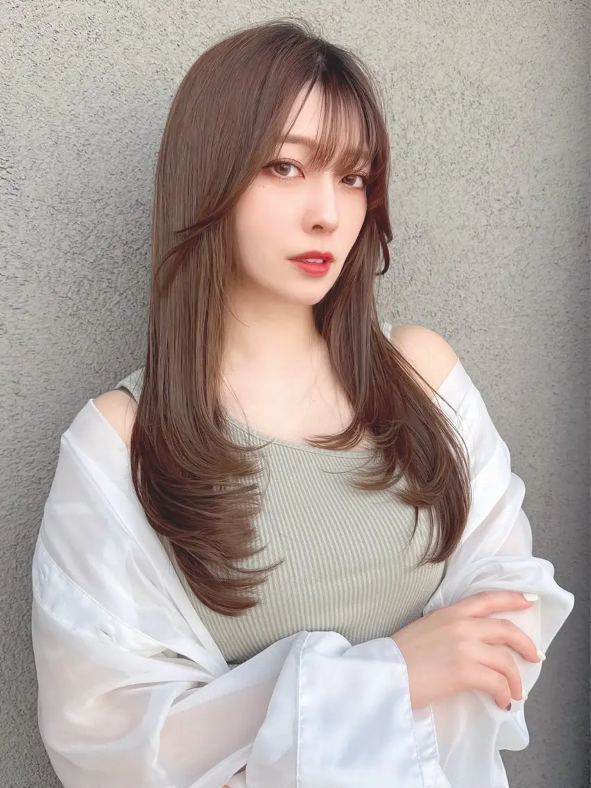 ミディアム カット ヘアカラー トリートメント 似合わせ松本 容政のヘアスタイル