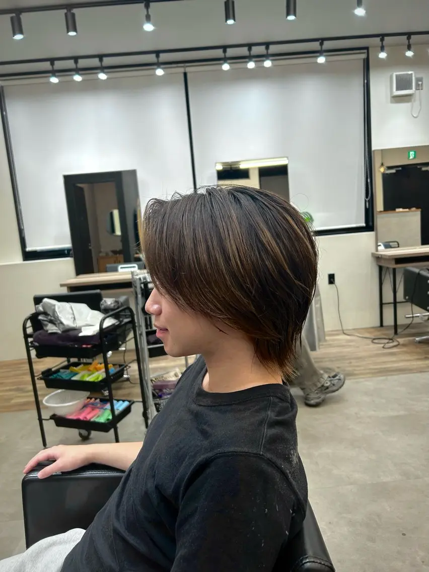 ミディアム メンズ ボブ アユム/ウルフ特化 /BLEACHi高崎のヘアスタイル