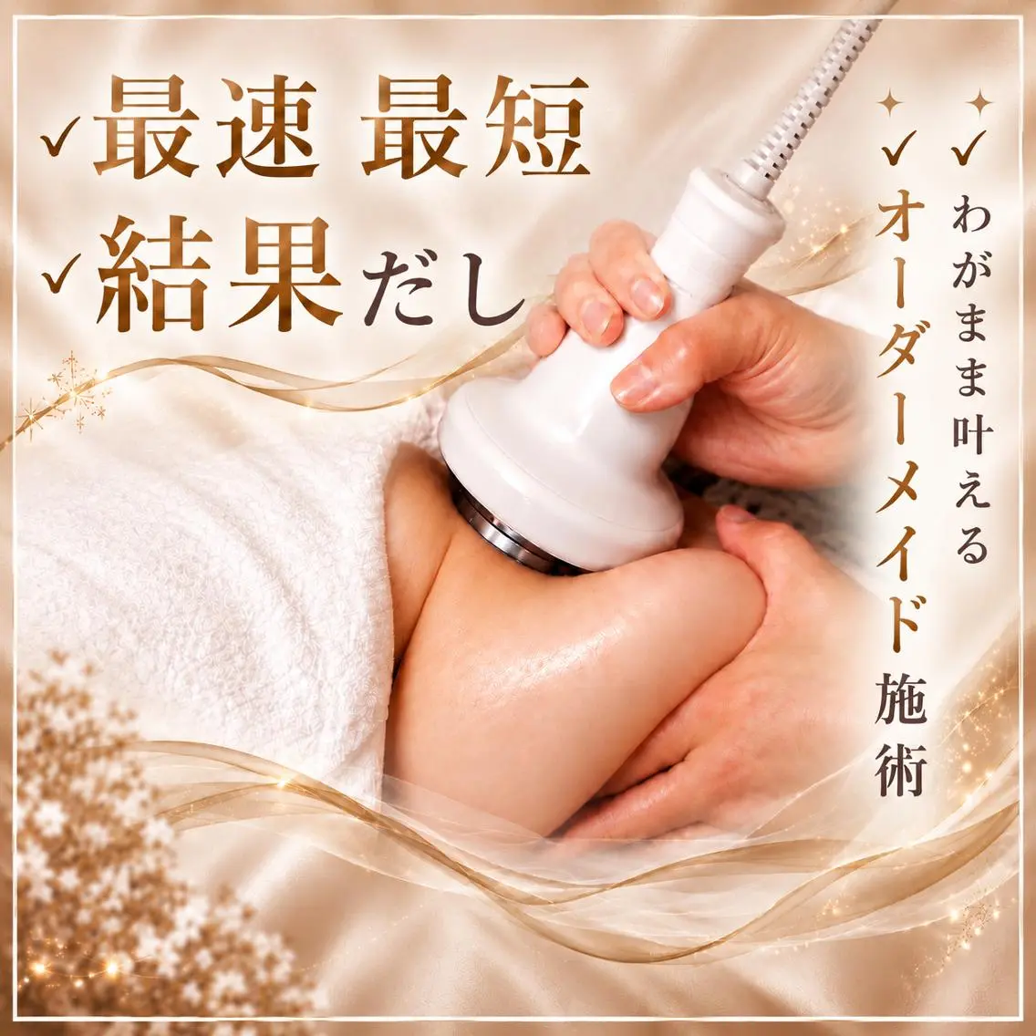 🙋‍♀️迷ったらこちら💁‍♀️即実感！身体に合わせたオーダー痩身60分4980円の写真