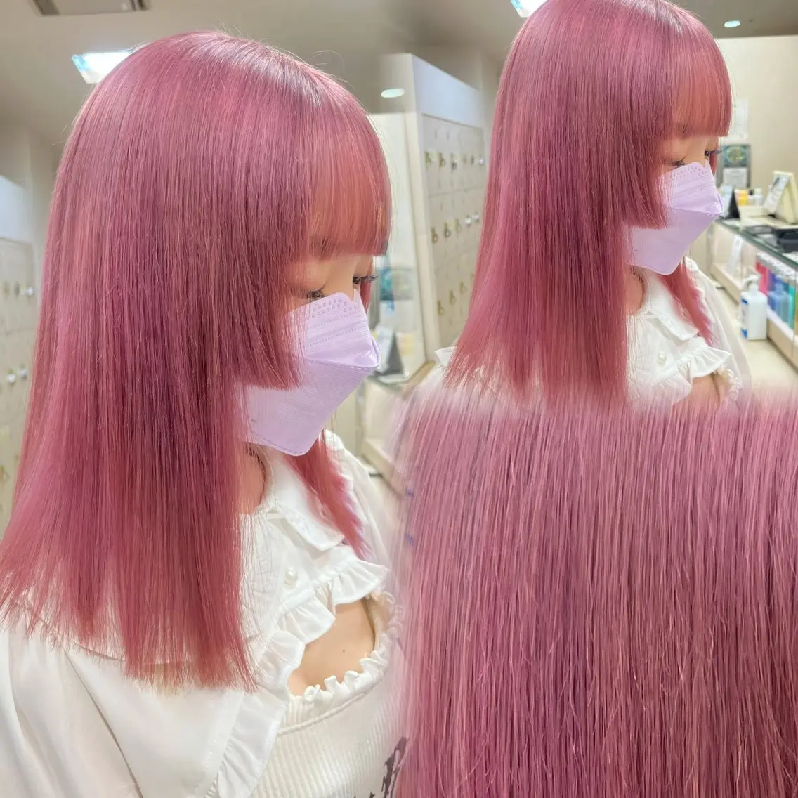 セミロング カラー 暖色/ブリーチカラー 🎀 M i k uのヘアスタイル