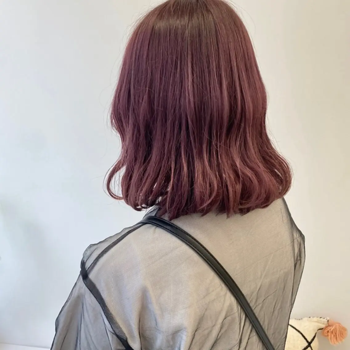 セミロング カラー ヘアアレンジ ブリーチ ピンクカラー ピンクパープル パープルカラー バイオレットカラー カット ヘアカラー トリートメント erika /韓国ヘアのヘアスタイル