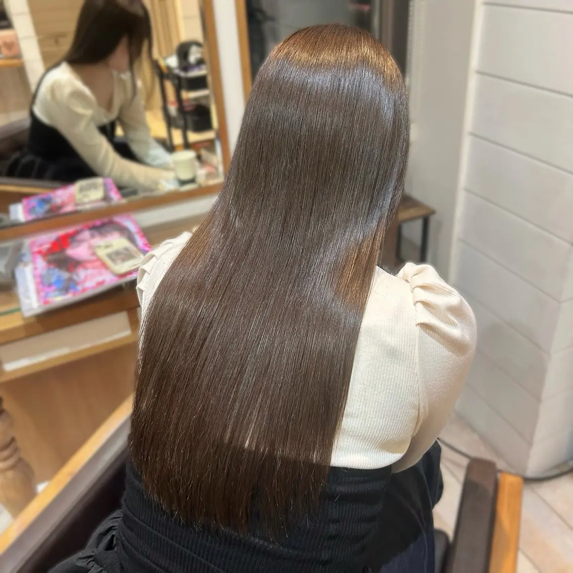 【現金のみ】💚オリーブ系ワンカラー+シルクトリートメント🪽(トリートメント変更可◎)の写真