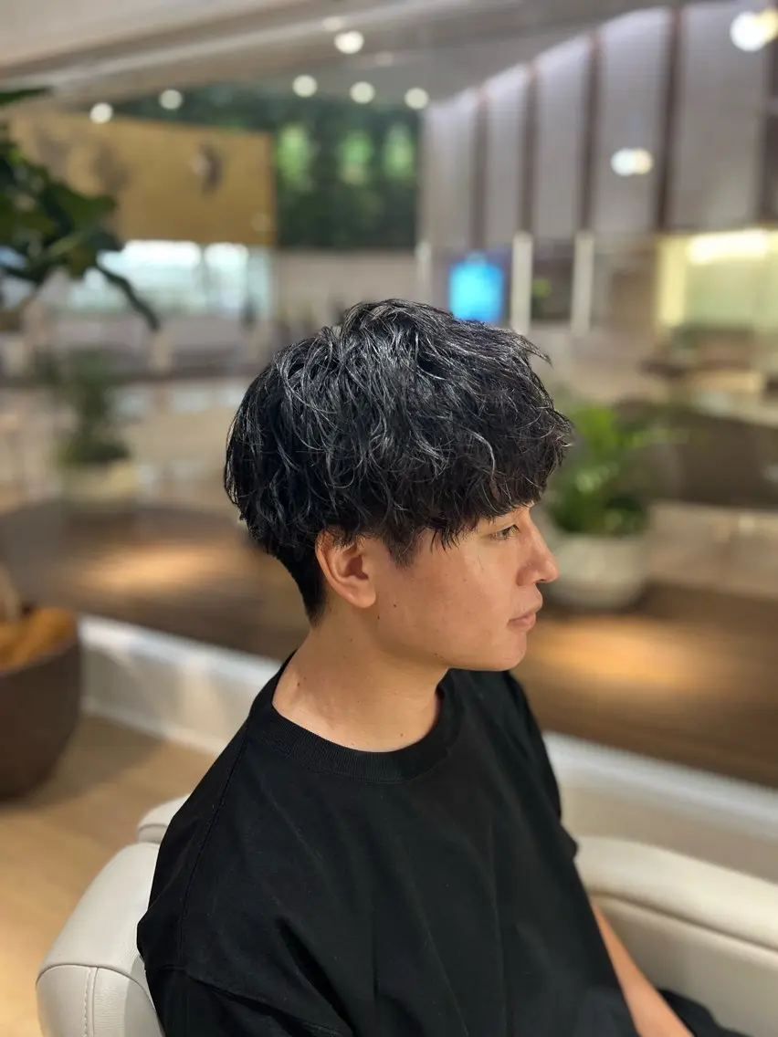ショート パーマ メンズ カット パーマ 梅田茶屋町メンズ 専門美容師 山元一平のヘアスタイル