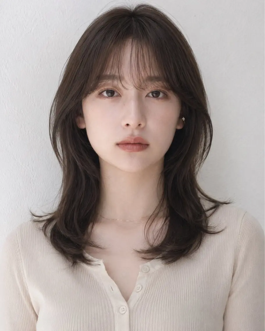 ミディアム 顔周りカット カット ヘアカラー トリートメント モテ🤍トレンドヘア /新宿/ワカナのヘアスタイル