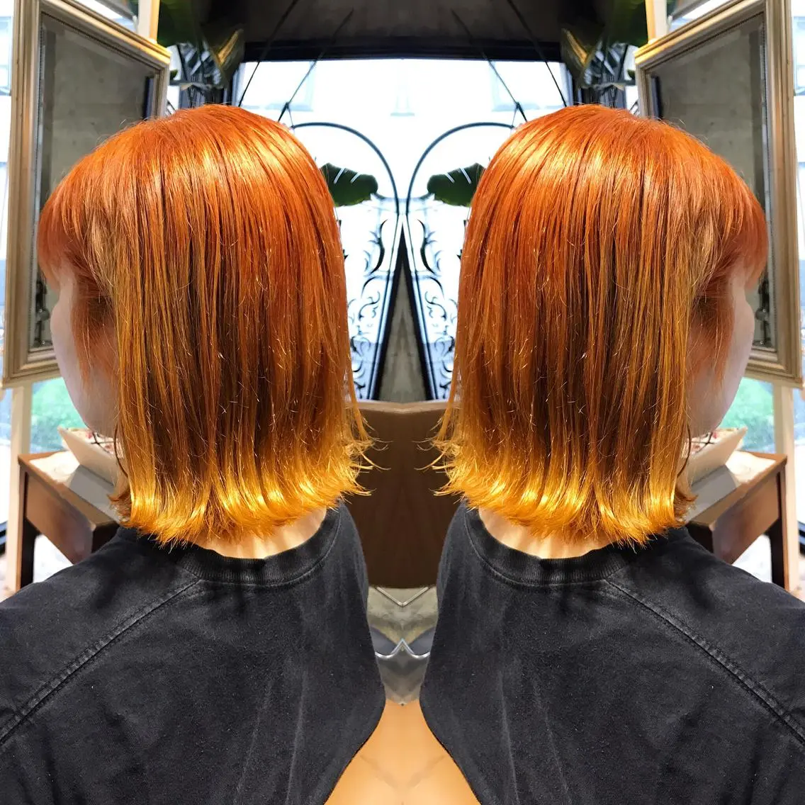 ミディアム カラー パーマ ヘアアレンジ メンズ キッズ ネイル マツエク・マツパ オレンジ カラーマツエク オレンジ サロンドミルク 渋谷高比良のヘアスタイル
