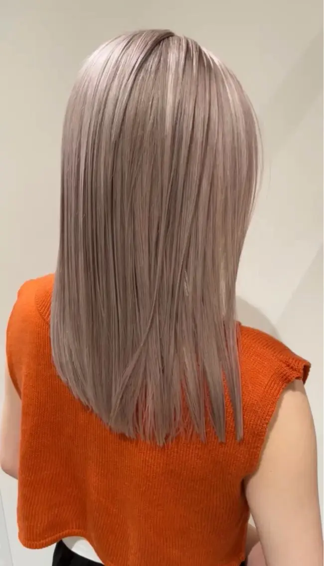 ミディアム カラー ベージュカラー ピンクカラー ピンクベージュ ヘアカラー トリートメント ✨️ハイトーンカラー 🐈‍⬛/ risaのヘアスタイル