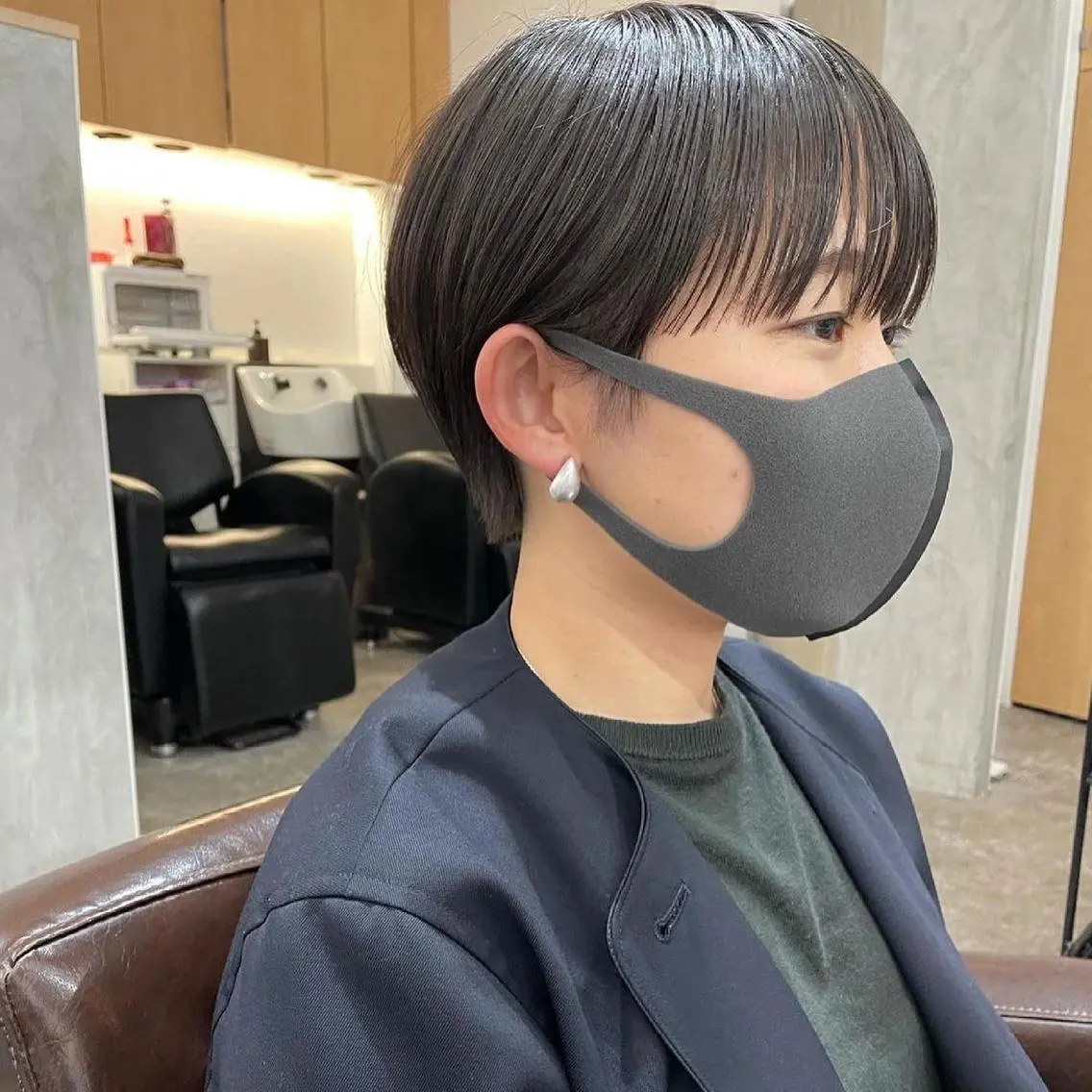 ショート カラー パーマ ヘアアレンジ メンズ キッズ ネイル マツエク・マツパ マッシュ ショートヘア ショートネイル パーマ/透明感カラー /ボブ/吉田一生のヘアスタイル