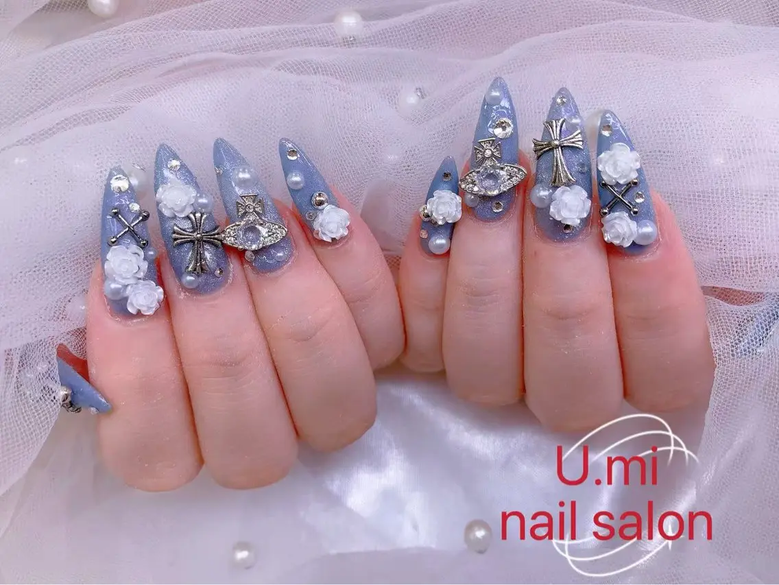 ネイル ボルドー チークネイル 長さ出し フレンチネイル ジェルネイル UMI ネイルサロン新宿🎀のネイルデザイン