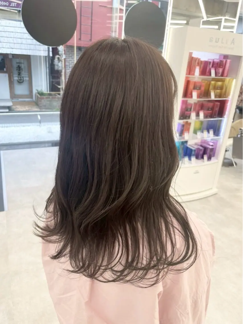 ロング カラー ベージュカラー オリーブベージュ ロング ヘアカラー トリートメント ダブルカラー/韓国風 🇰🇷RYUKIのヘアスタイル