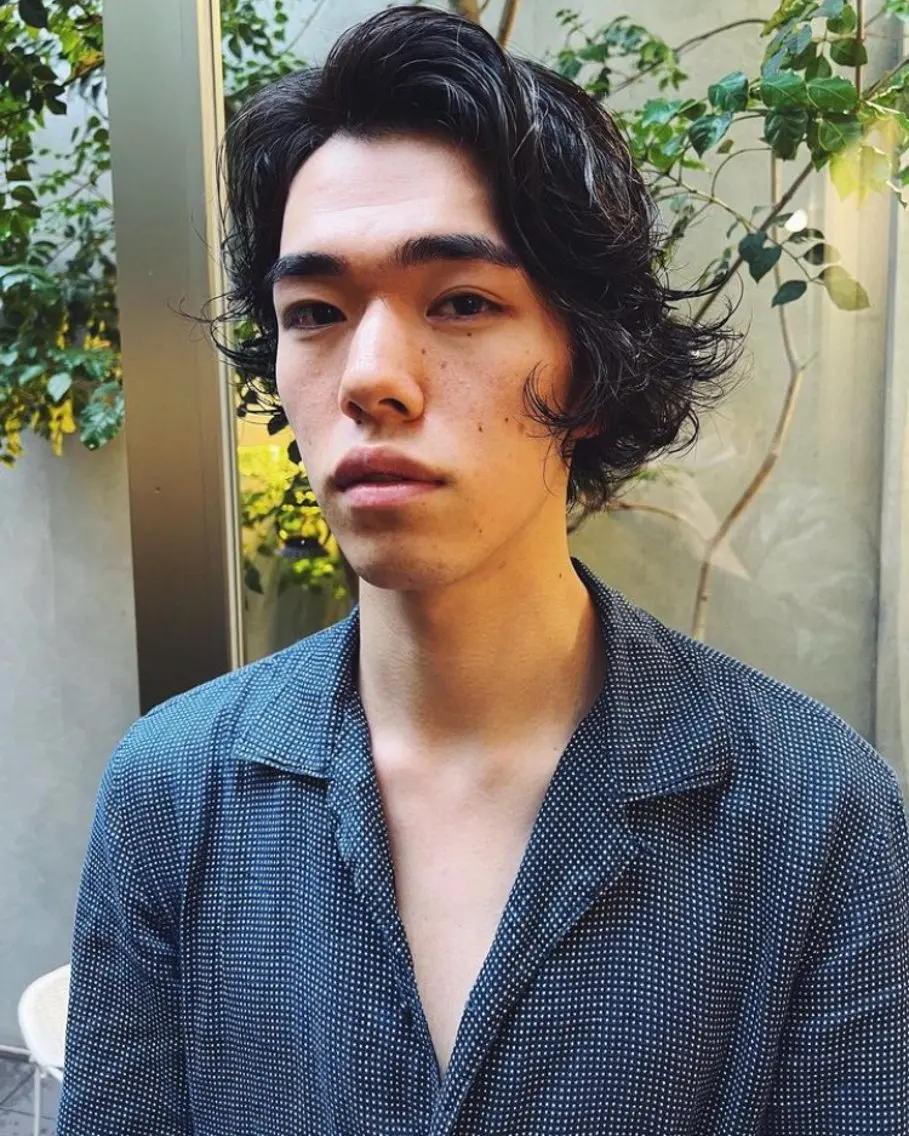 ミディアム パーマ メンズ 谷/ English okのヘアスタイル