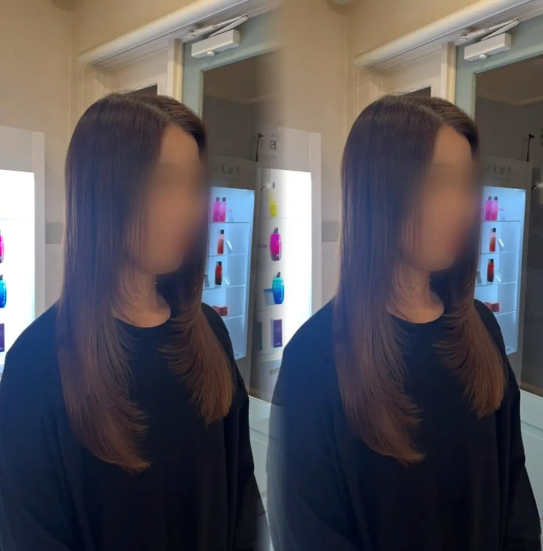 ロング 顔まわりレイヤー 顔周りカット レイヤーカット tophair大元 jasmin ✨️のヘアスタイル