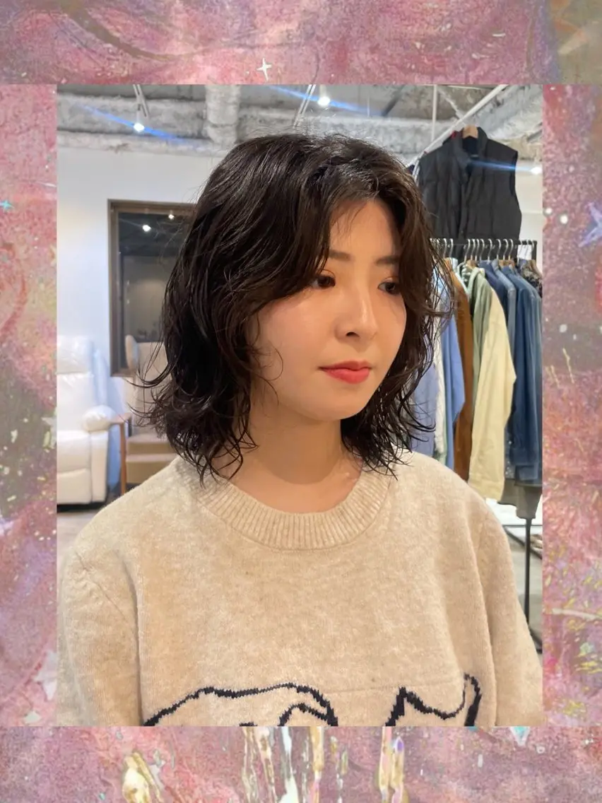 ミディアム パーマ カット パーマ ゆるふわガーリーst yle🩰yuukaのヘアスタイル