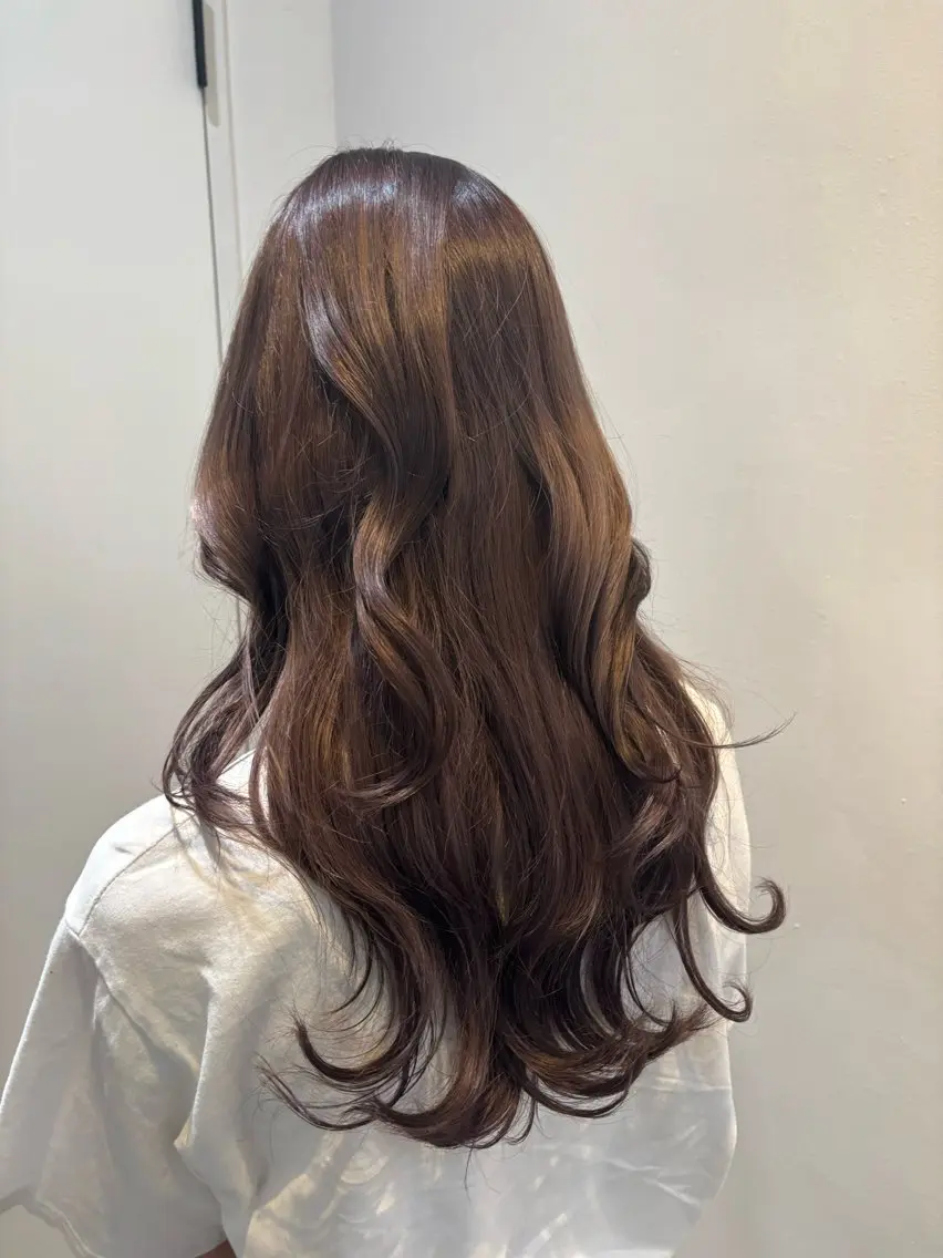 ロング カラー ブラウンカラー カシス カラーモデル募集💖 /穂乃香のヘアスタイル